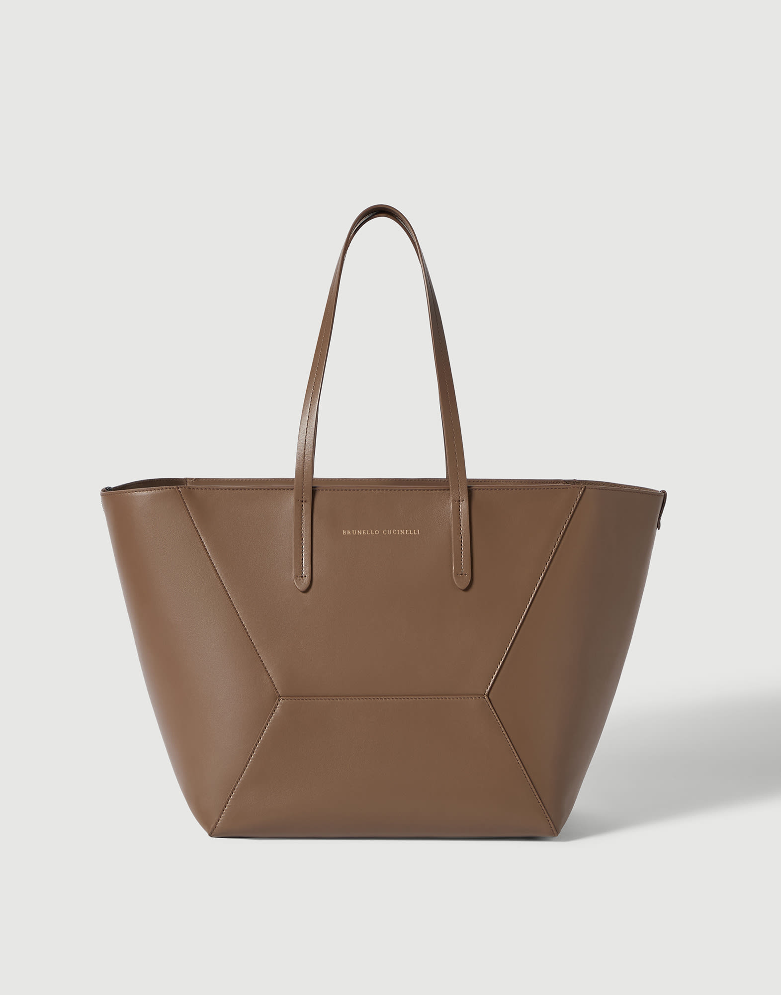 Calfskin BC Duo bag for Woman in Brown Gianduia | Brunello Cucinelli