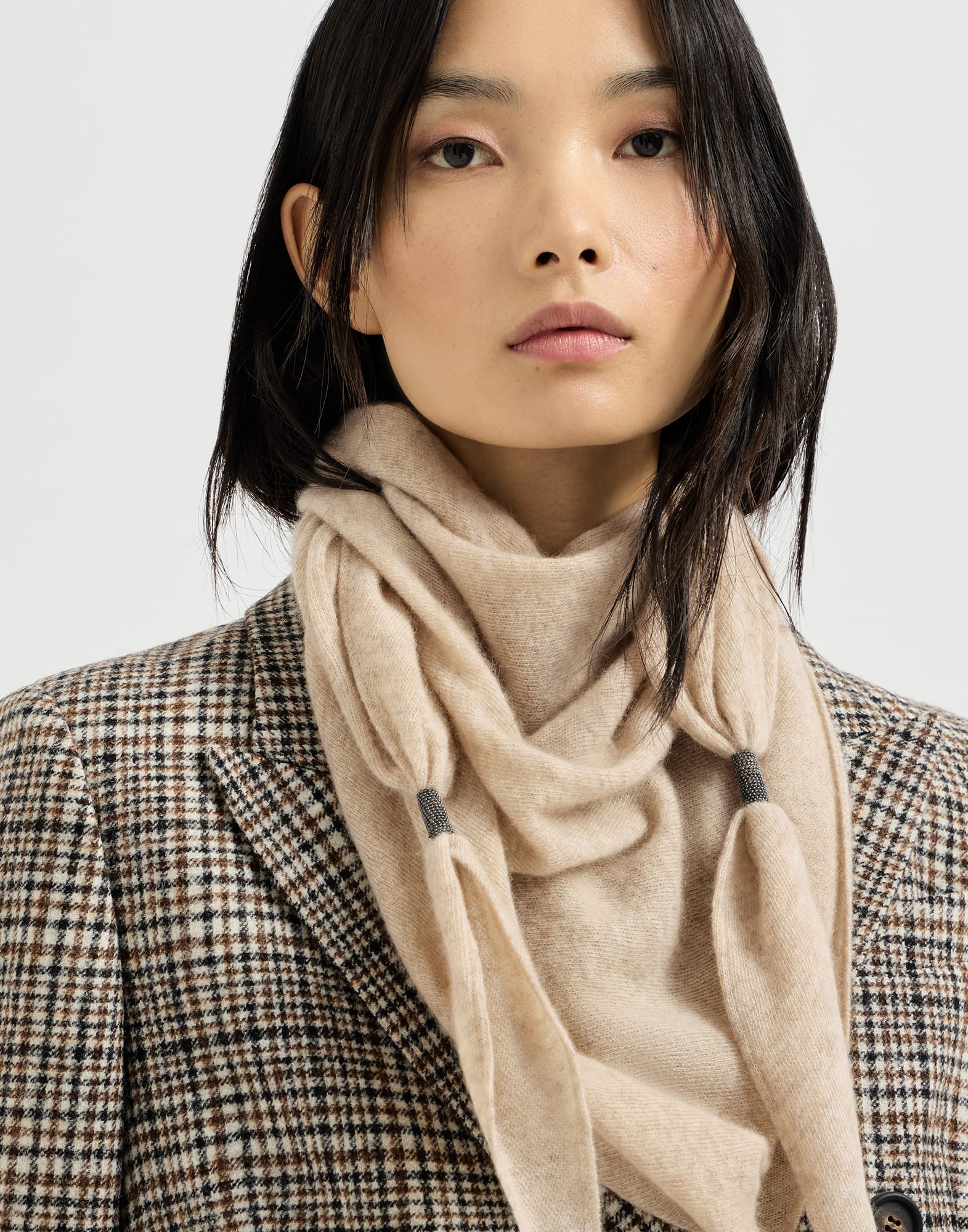 レディース 向け ベージュ カシミヤストール | Brunello Cucinelli