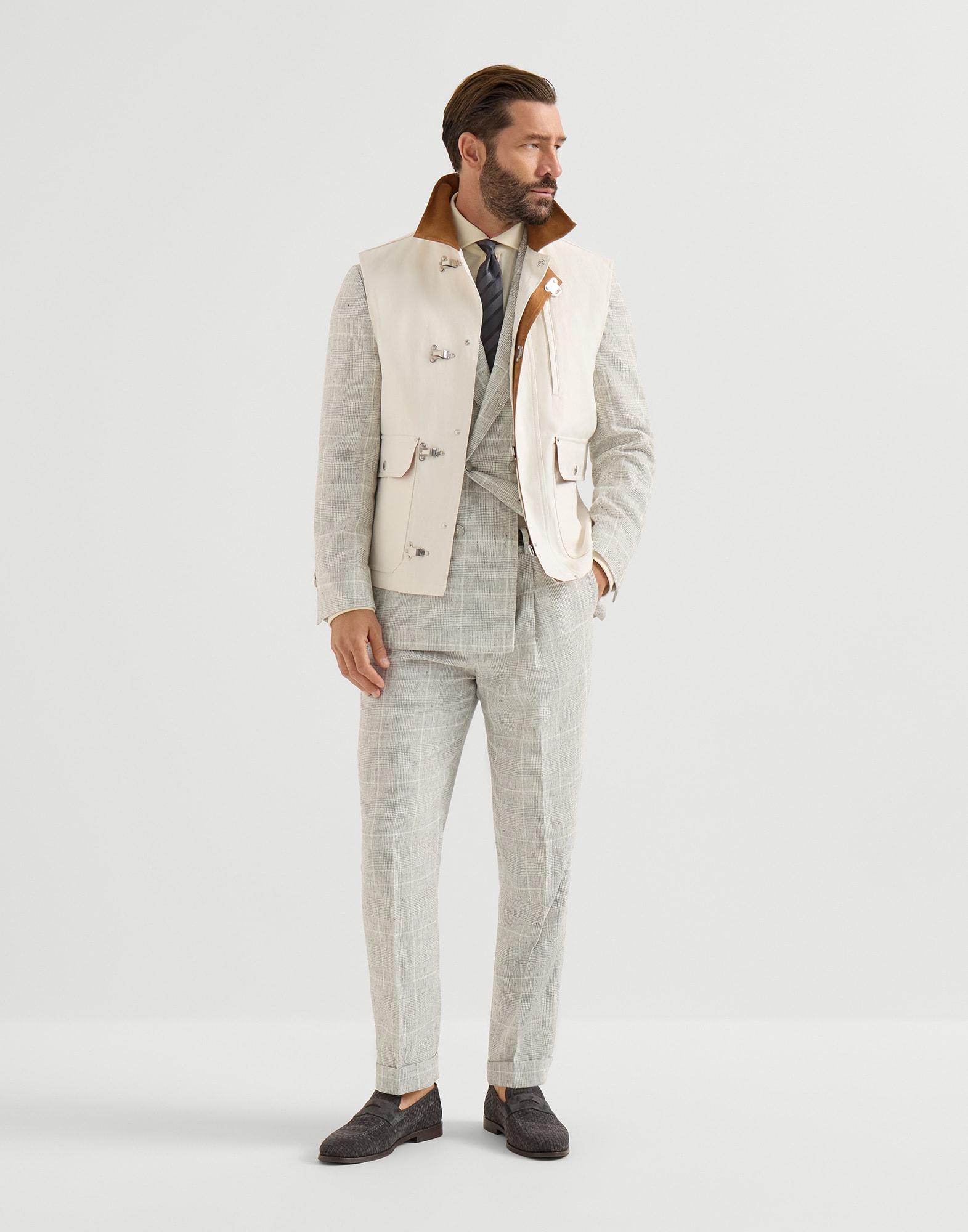 メンズ 向け ジンジャー ピケシャツ | Brunello Cucinelli