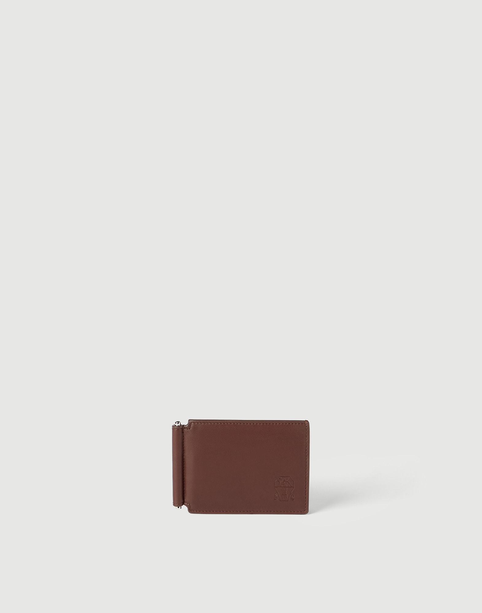 Leather money clip wallet Brown Man - Brunello Cucinelli