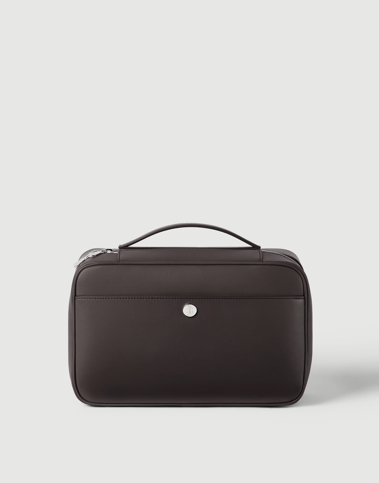Smooth calfskin travel beauty case Rust Brown Man - Brunello Cucinelli