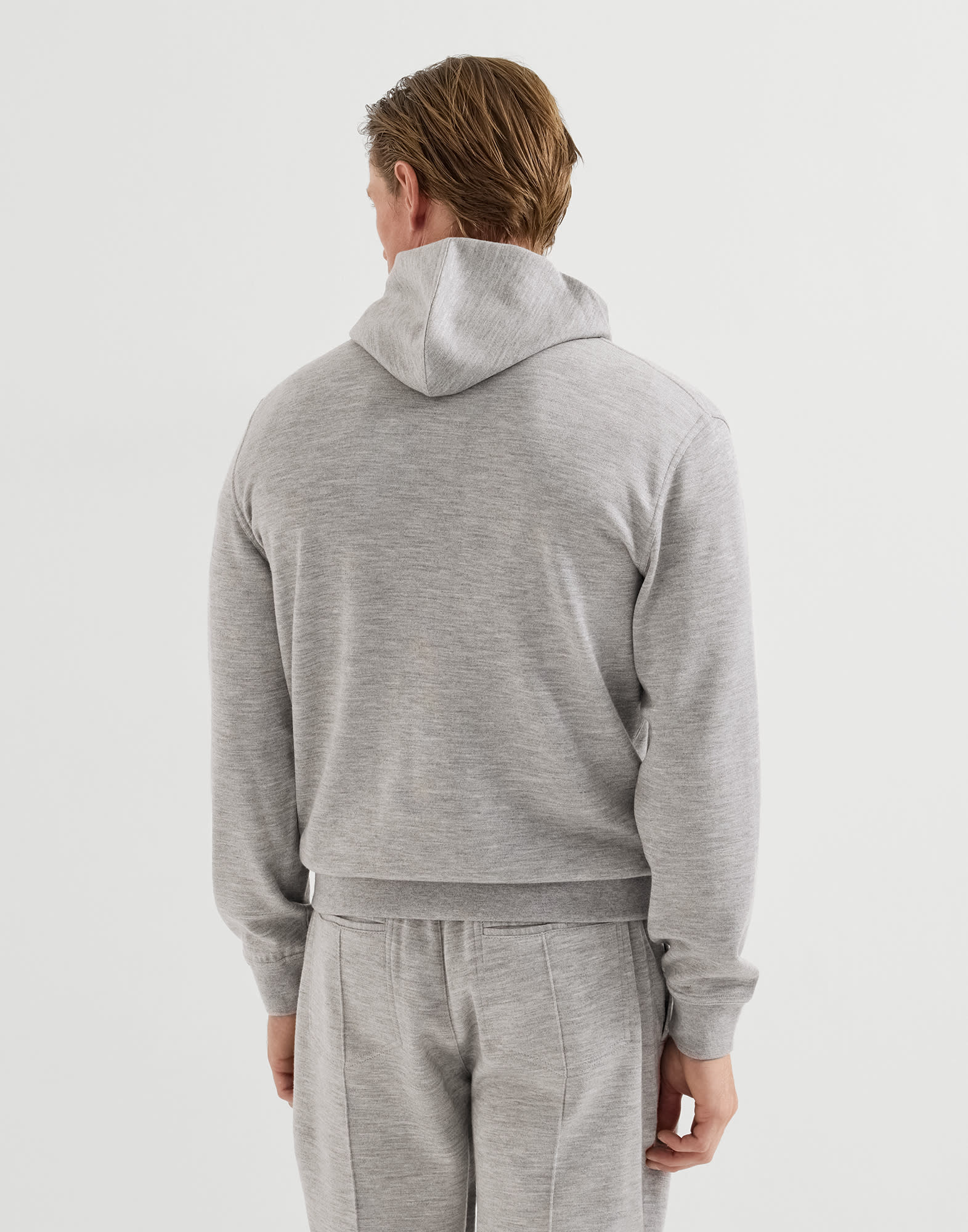 French terry sweatshirt for Man in Grey | Brunello Cucinelli