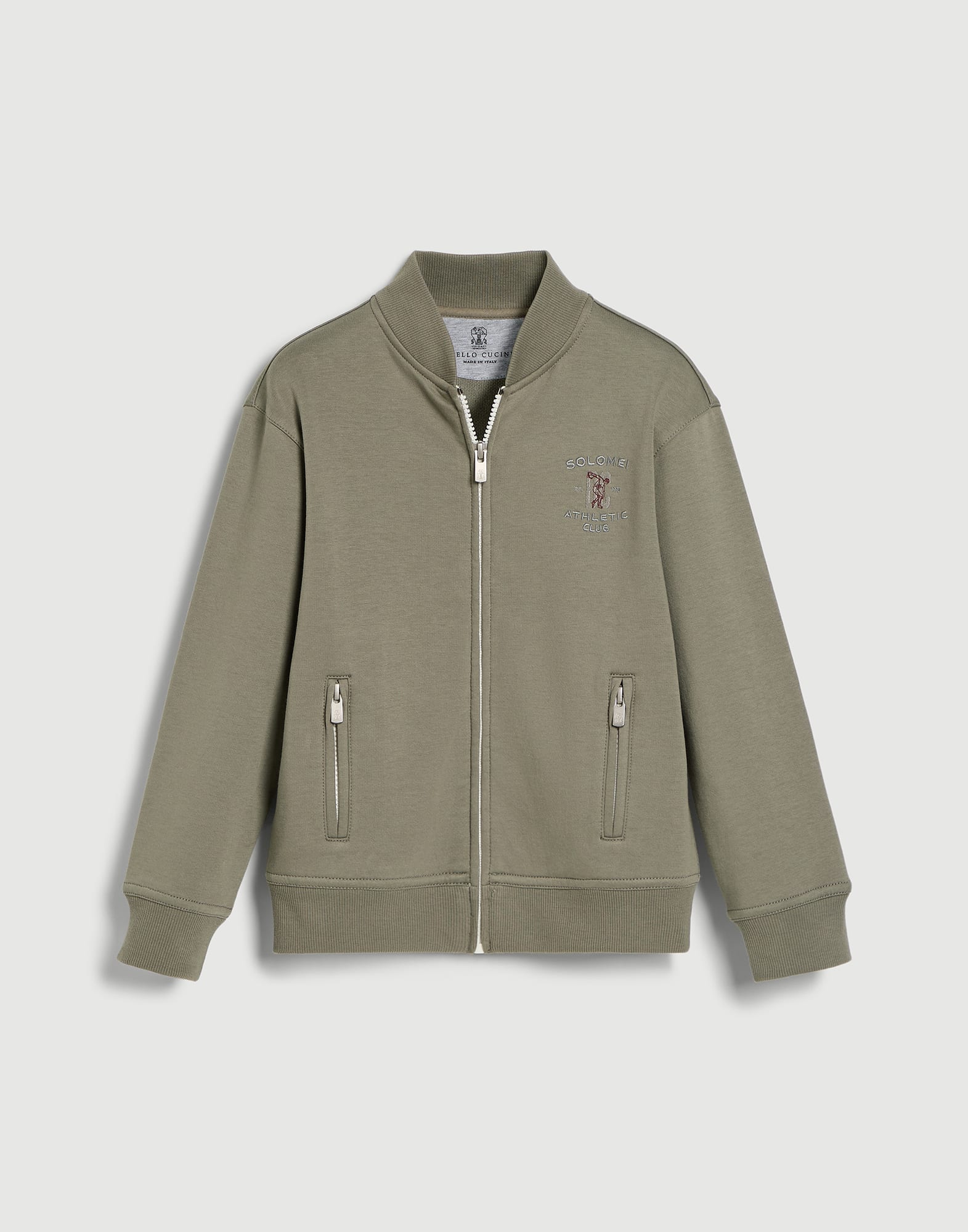 科技棉質衛衣布上裝 卡其色 男童 - Brunello Cucinelli