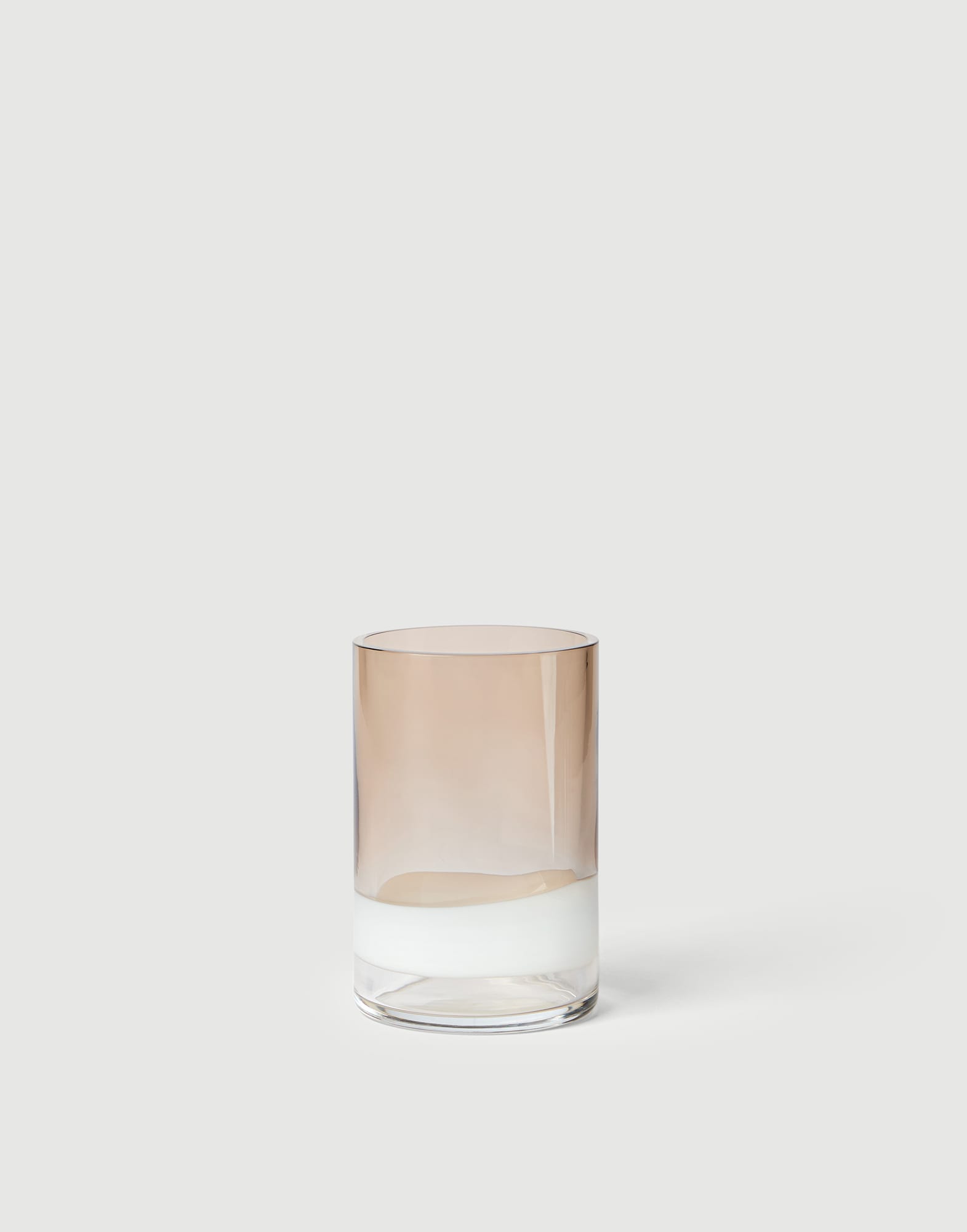 Murano glass small striped cilinder vase Brown Lifestyle - Brunello Cucinelli