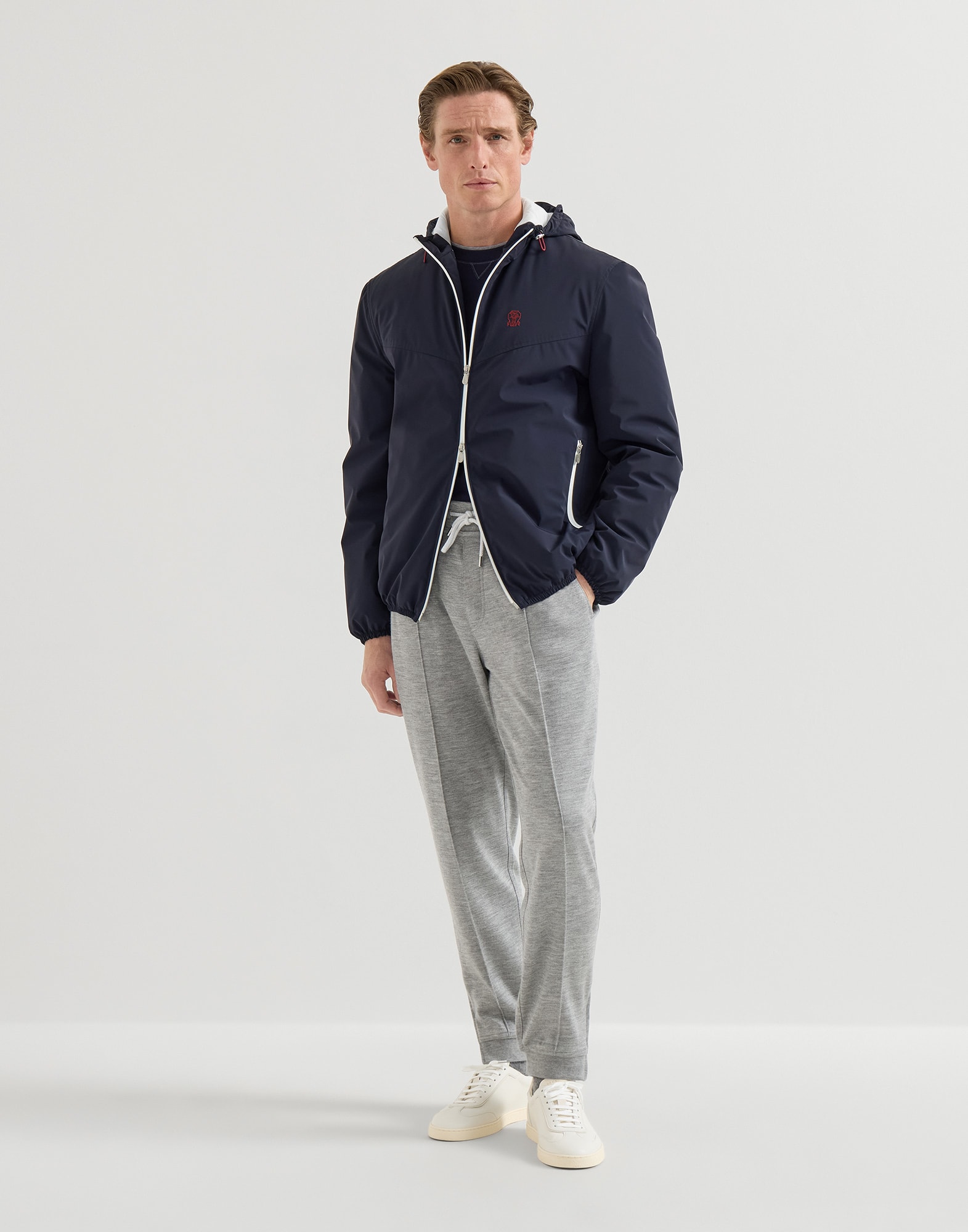 Nylon outerwear for Man in Navy Blue | Brunello Cucinelli