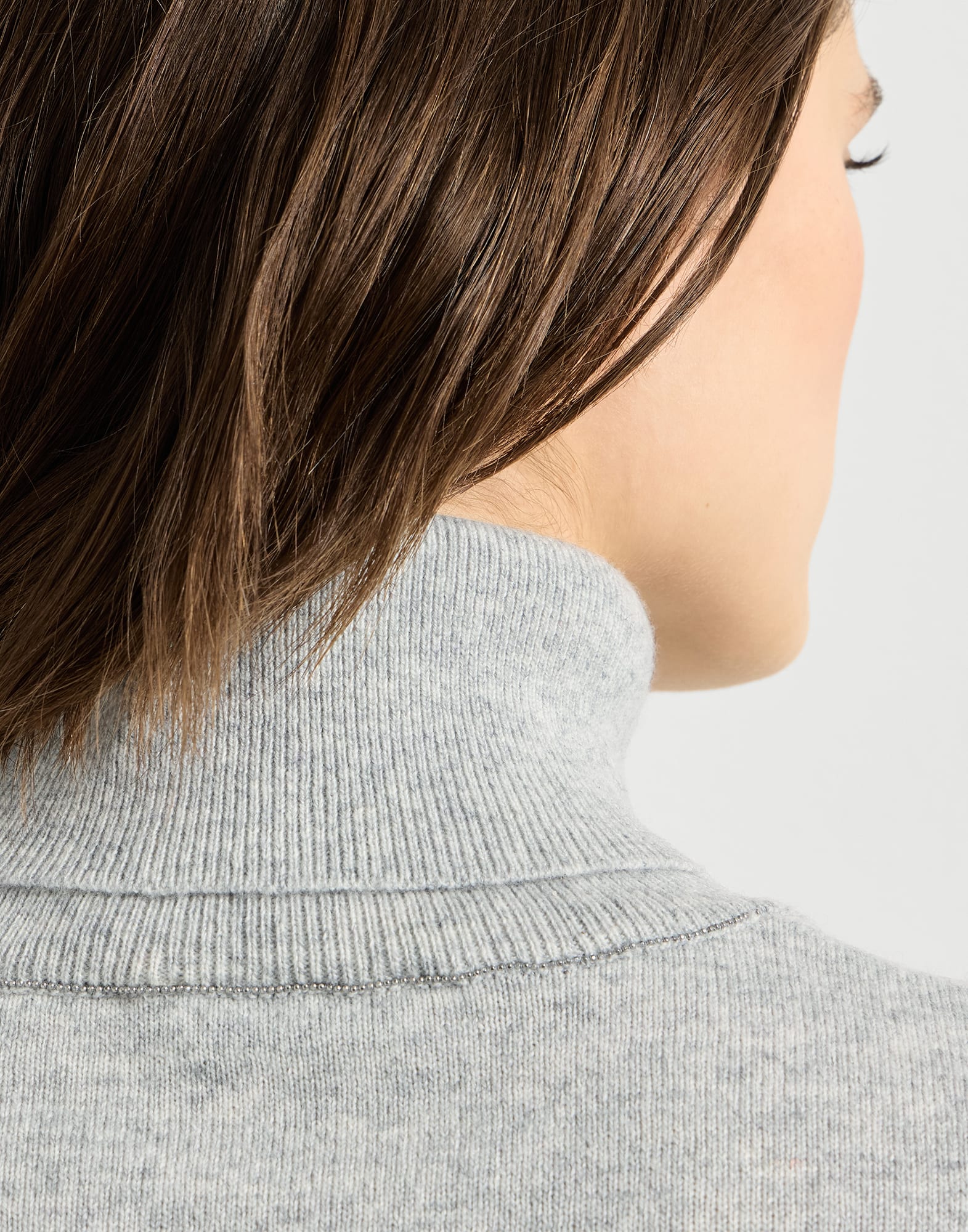 Cashmere turtleneck sweater for Woman in Lignite Grey | Brunello