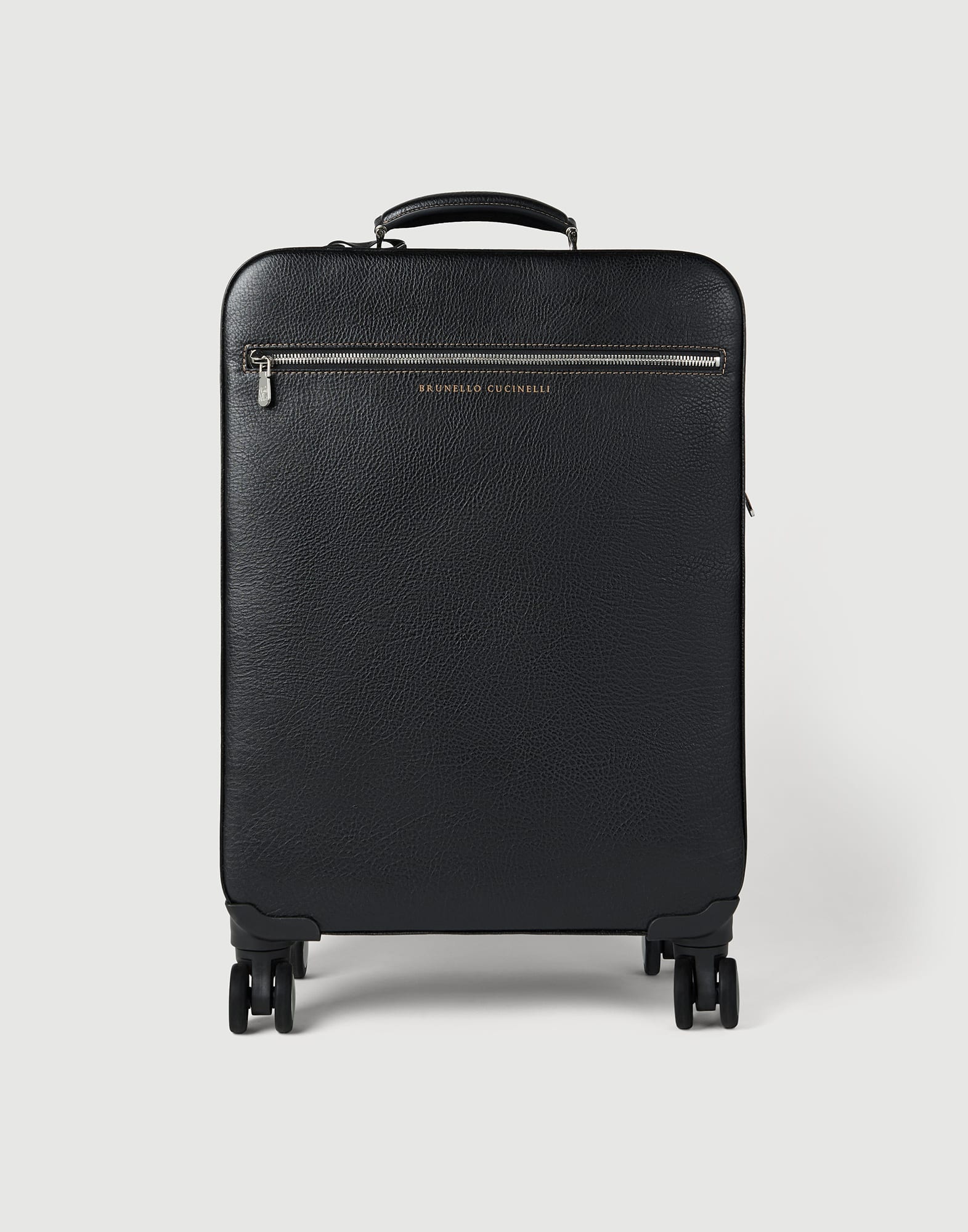 BRUNELLO CUCINELLI　スーツケース　キャリーケース Grained calfskin suitcase for Man in Black | Brunello Cucinelli