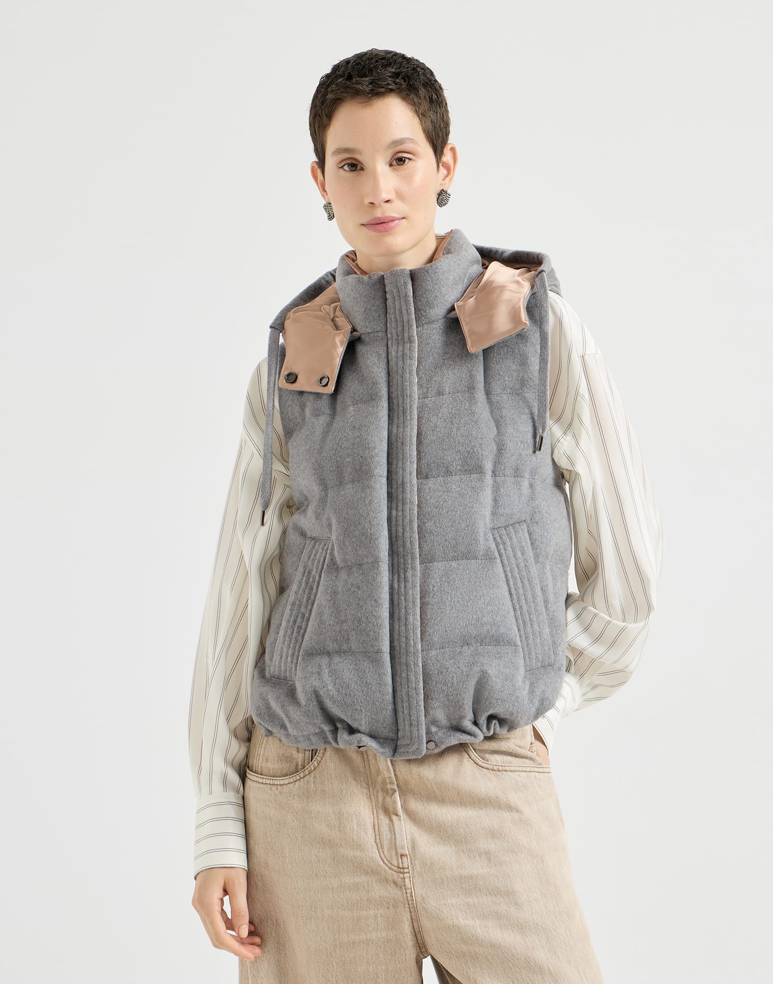 Reversible down vest Grey Woman - Brunello Cucinelli