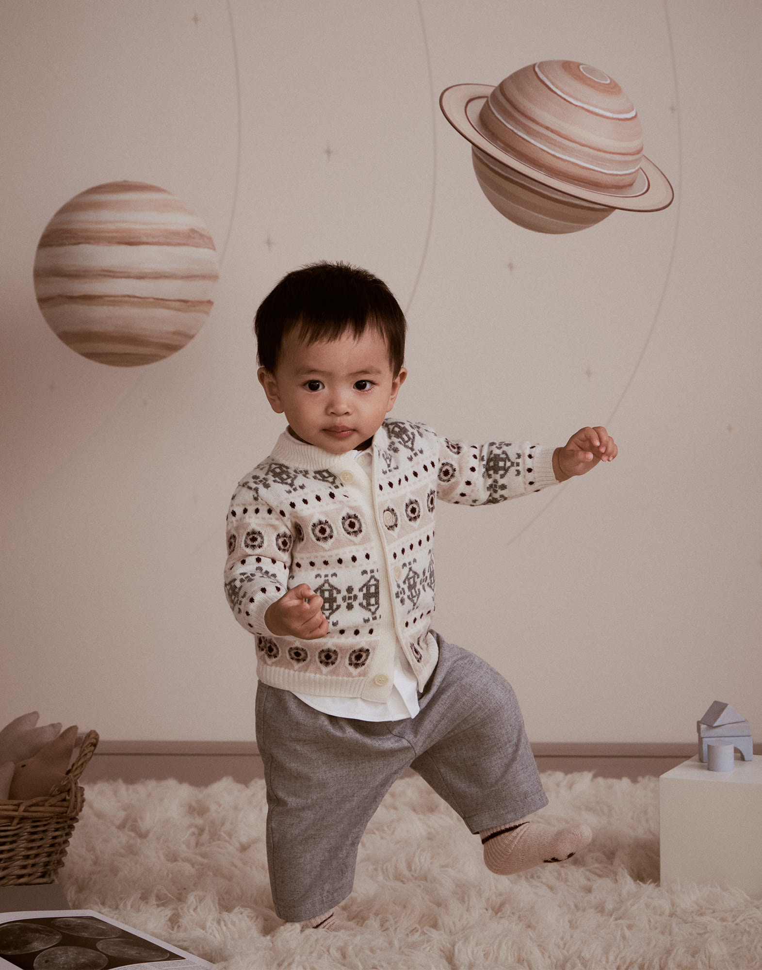 Baby Bernie羊絨開襟衫 巴拿馬 嬰幼兒 - Brunello Cucinelli