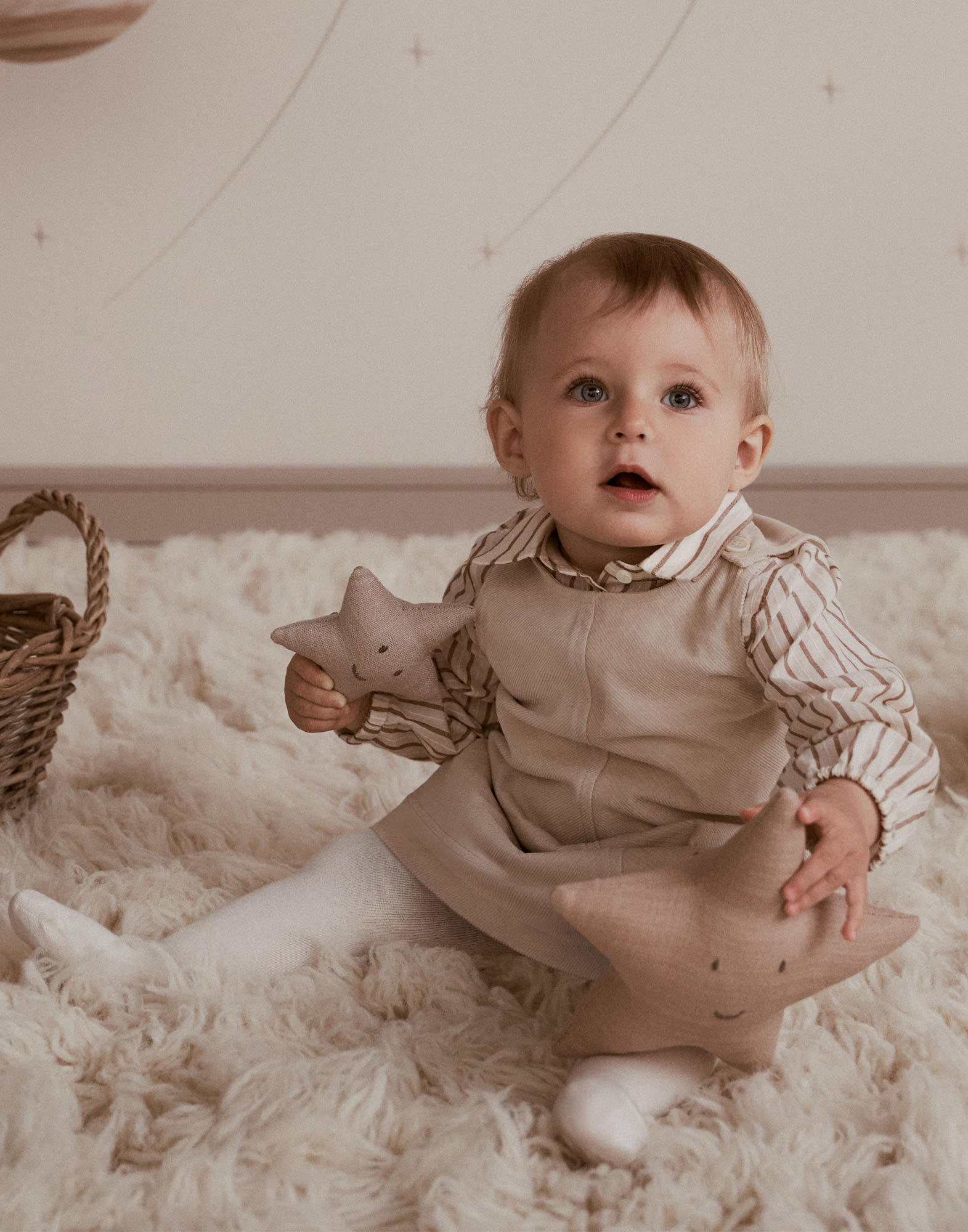 Baby Bernie燈芯絨連身裙 米色 嬰幼兒 - Brunello Cucinelli