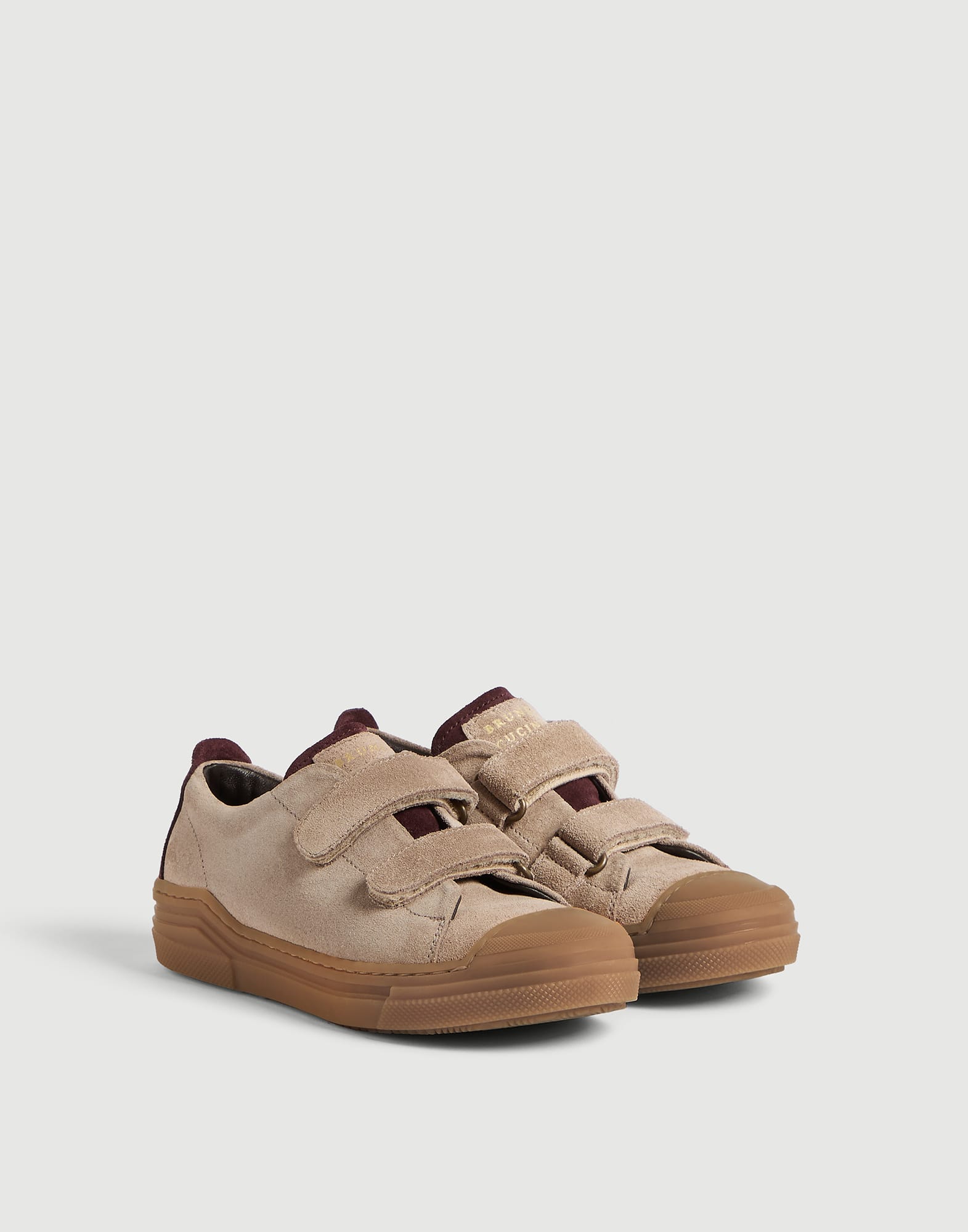 Washed suede sneakers Camel Boys - Brunello Cucinelli