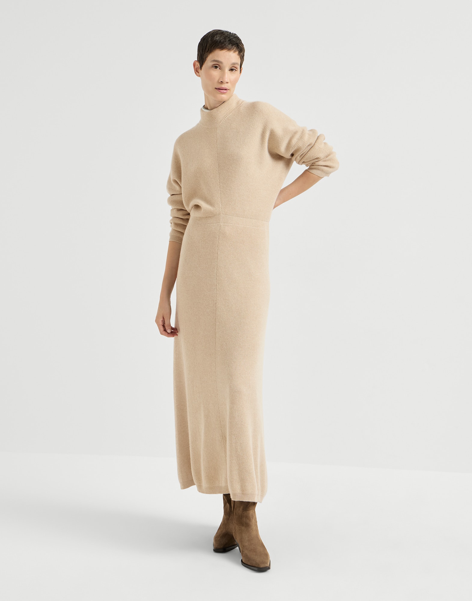 brunello cucinelli knit dress Vicuña for Woman in Beige BR43258S4