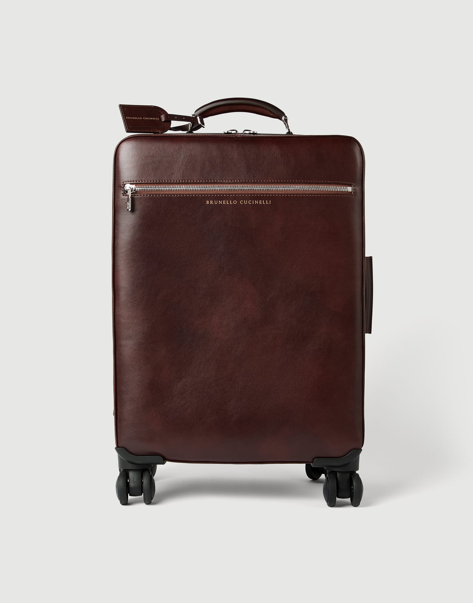 BRUNELLO CUCINELLI　スーツケース　キャリーケース Calfskin suitcase for Man in Burgundy | Brunello Cucinelli