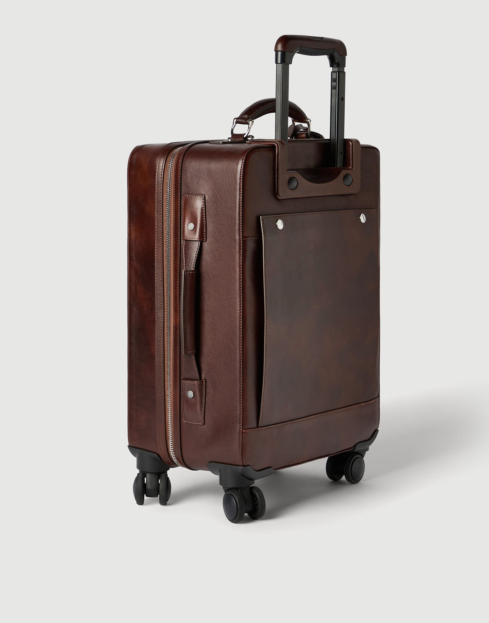 Calfskin suitcase for Man in Burgundy | Brunello Cucinelli