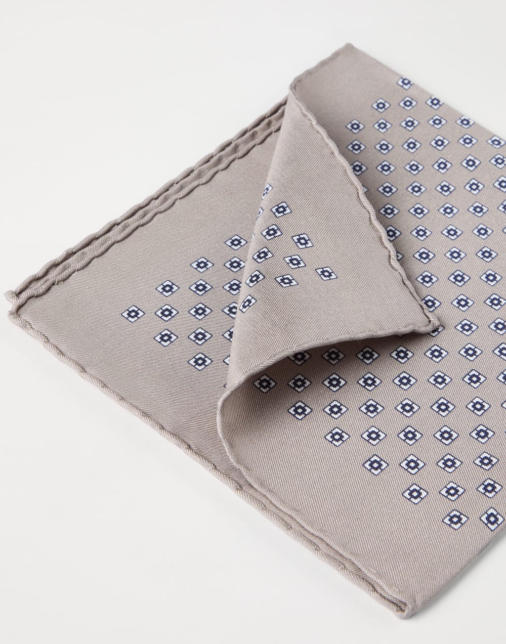 Silk pocket square Light Brown Man - Brunello Cucinelli