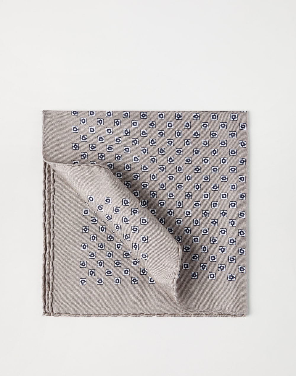 Silk pocket square Light Brown Man - Brunello Cucinelli
