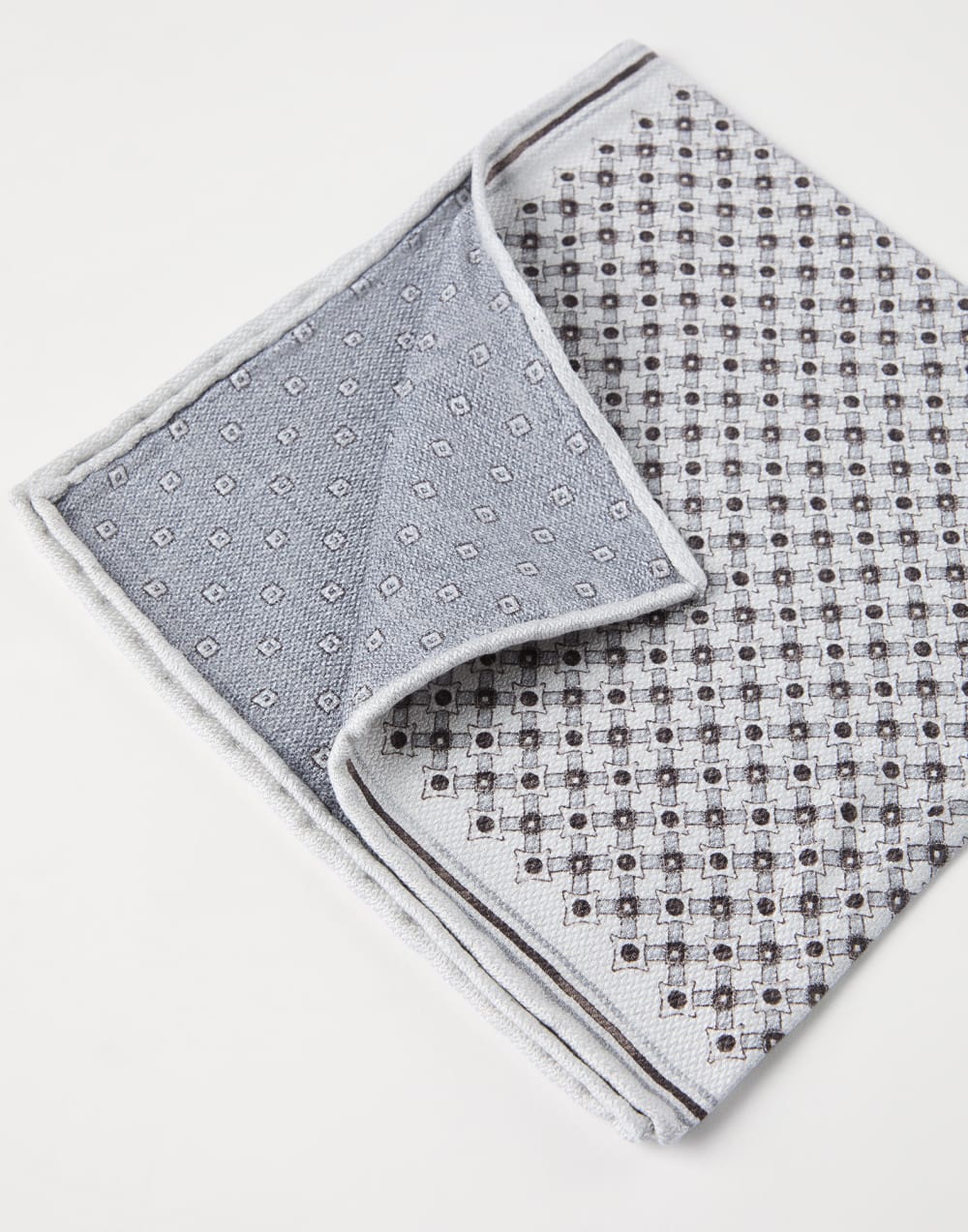 Pocket square with pattern Light Grey Man - Brunello Cucinelli
