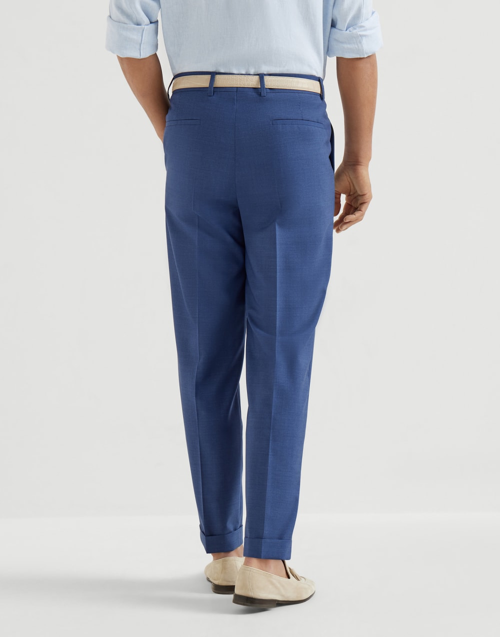 Trousers with pleats Royale Blue Man - Brunello Cucinelli