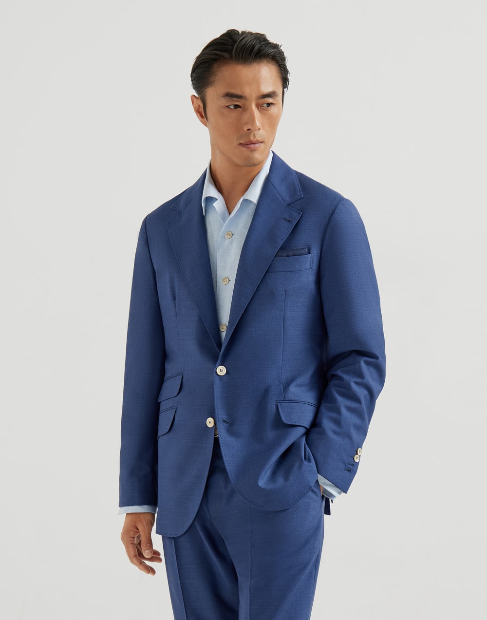 Deconstructed Cavallo blazer Royale Blue Man - Brunello Cucinelli