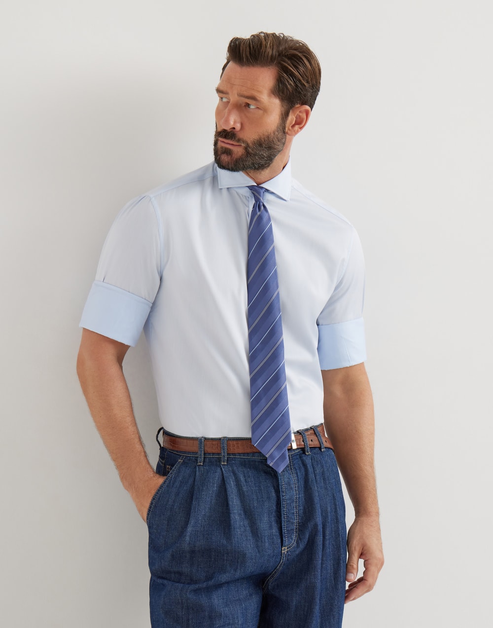 Spread collar shirt Azure Man - Brunello Cucinelli