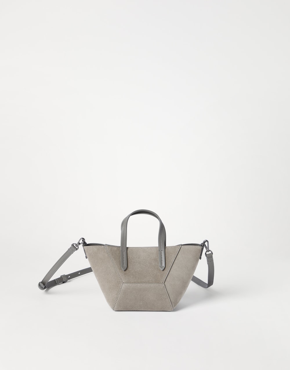 Suede mini BC Duo bag Khaki Woman - Brunello Cucinelli