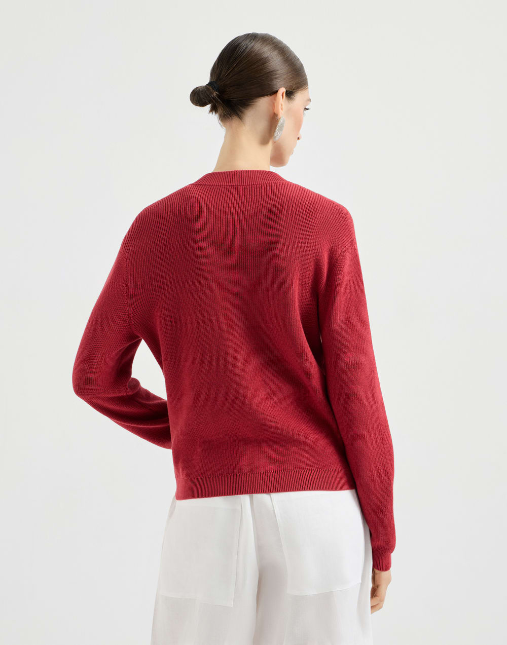 Cardigan aus Baumwolle Rubinrot Damen - Brunello Cucinelli