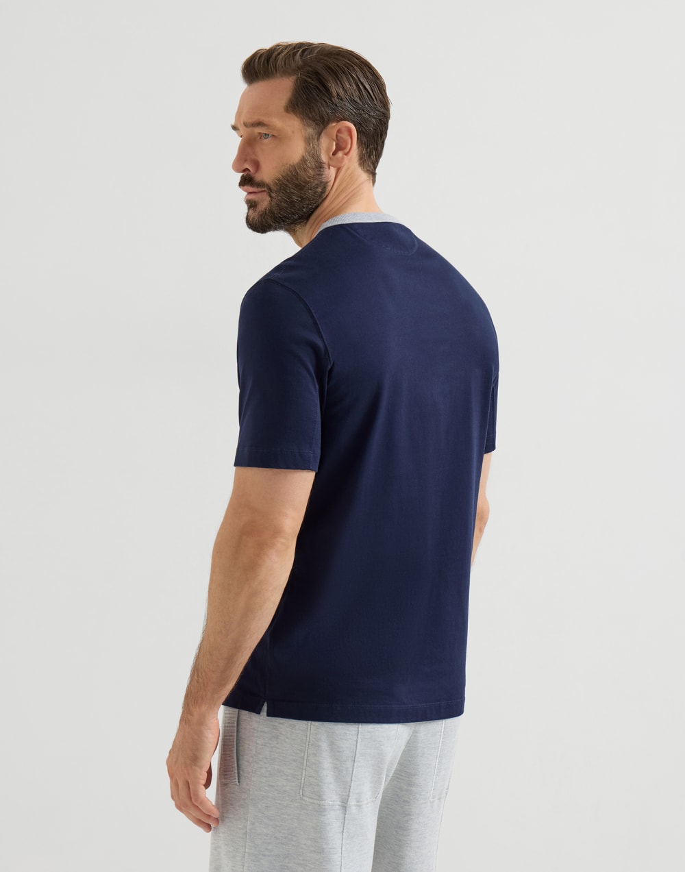 T-shirt with print Cobalt Man - Brunello Cucinelli