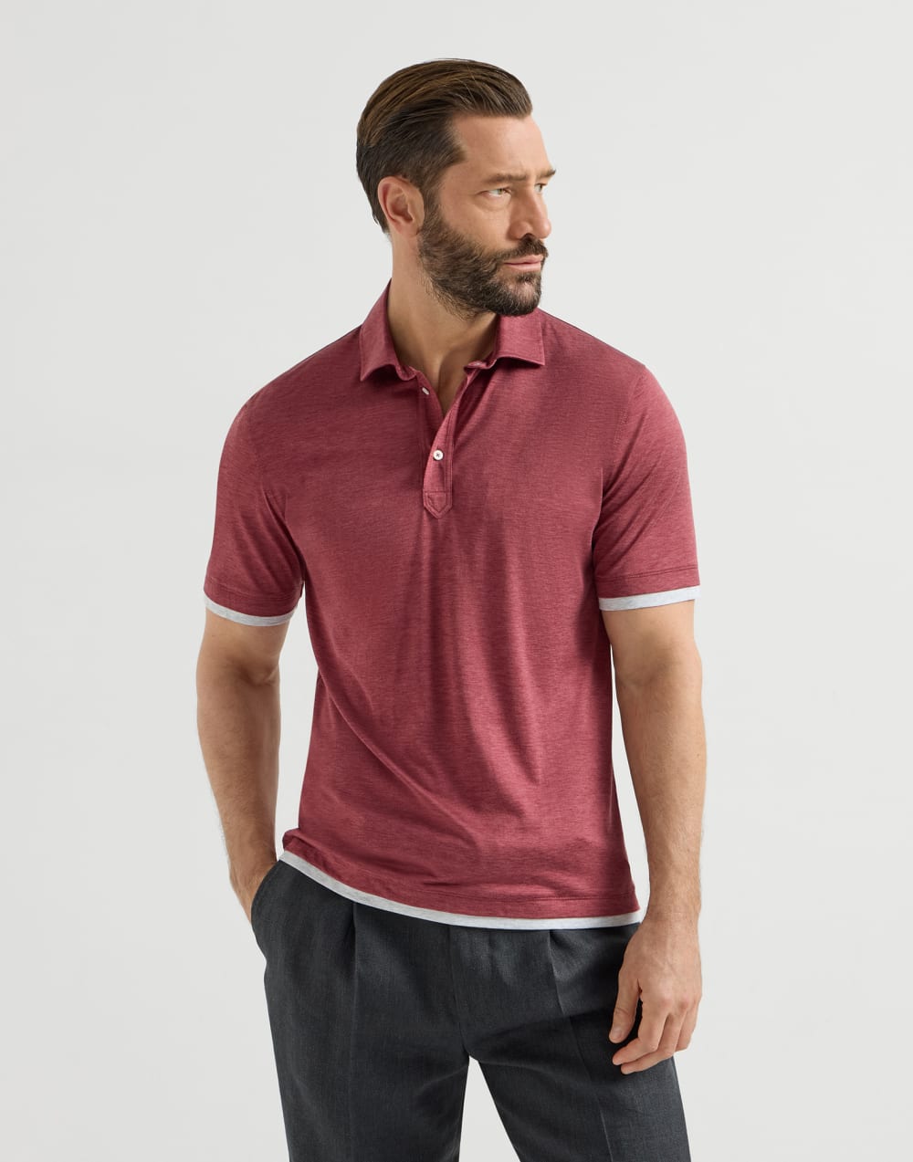 Jersey polo shirt Coral Man - Brunello Cucinelli