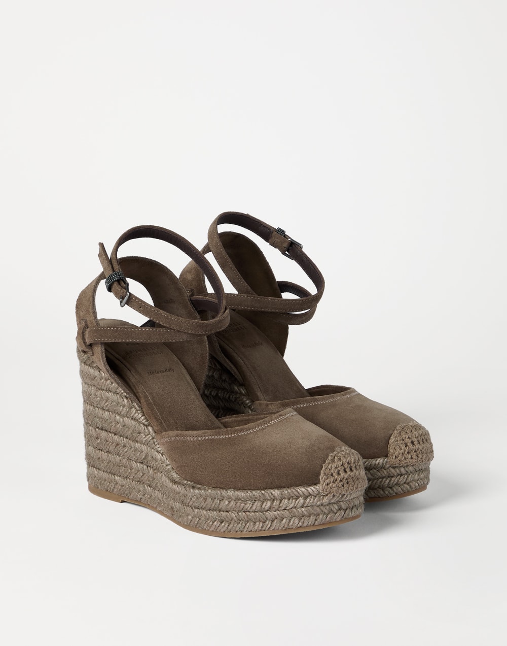 Espadrilles aus Veloursleder Braun Damen - Brunello Cucinelli