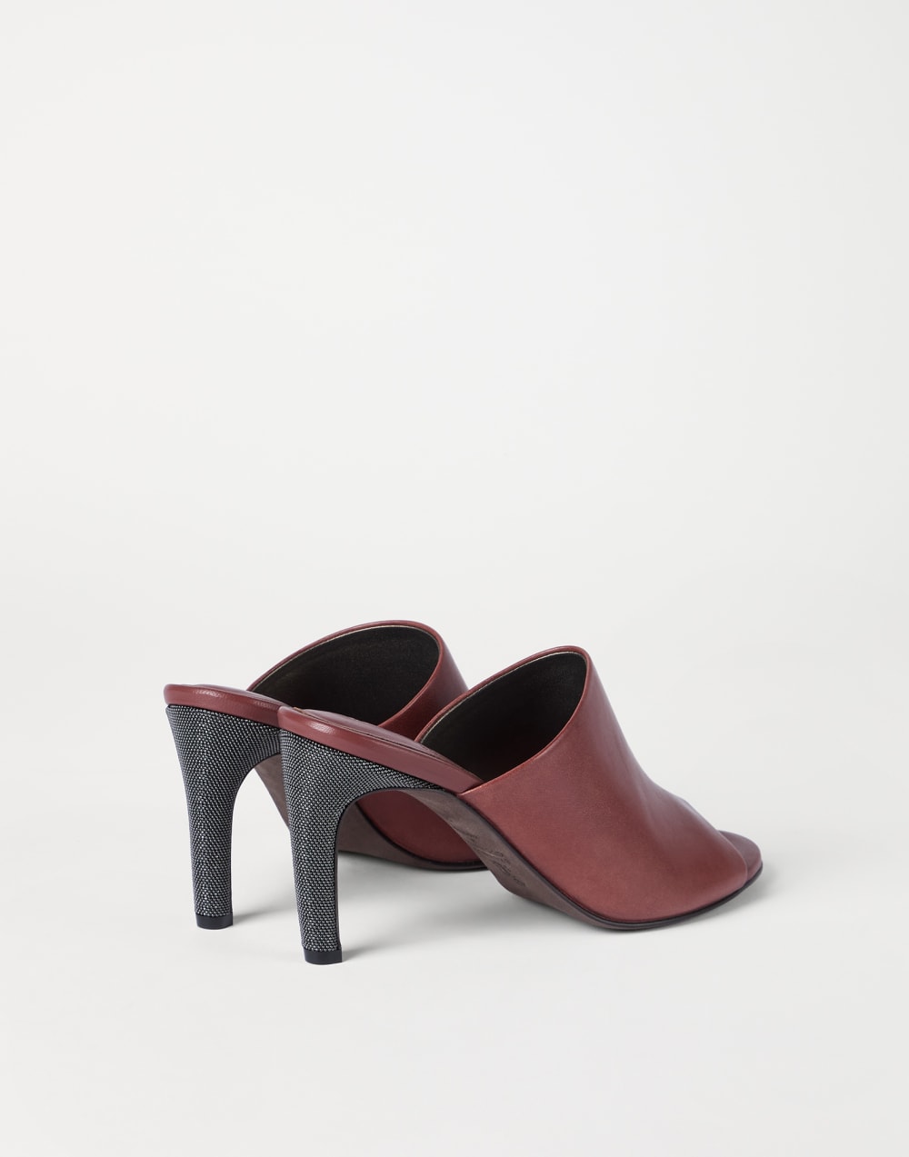 Mules en cuir Classic Rouge Brique Femme - Brunello Cucinelli