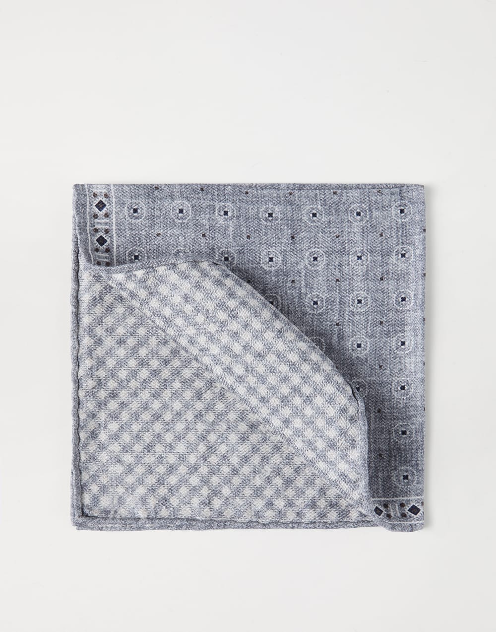 Silk pocket square Grey Man - Brunello Cucinelli