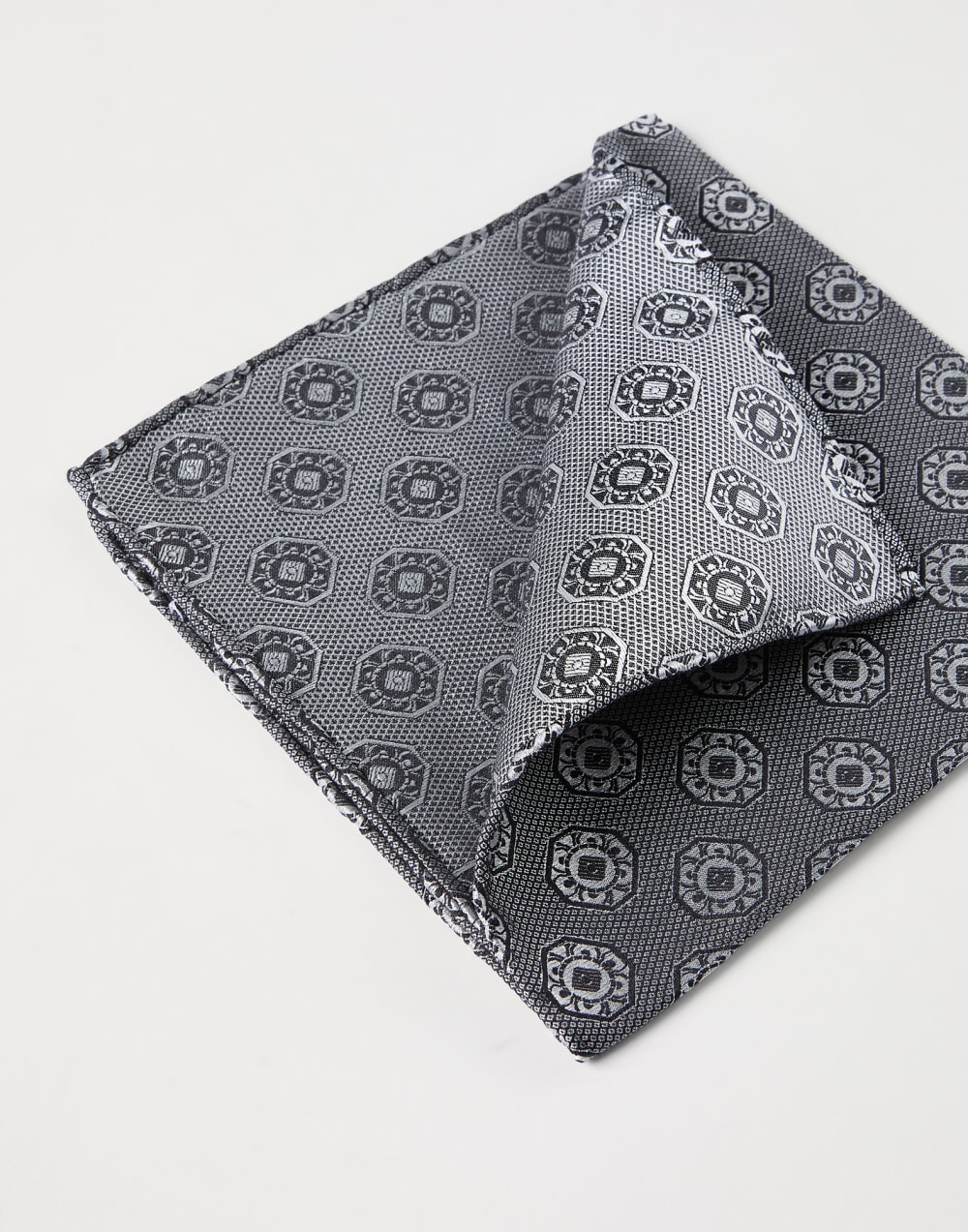 Pocket square with pattern Anthracite Man - Brunello Cucinelli
