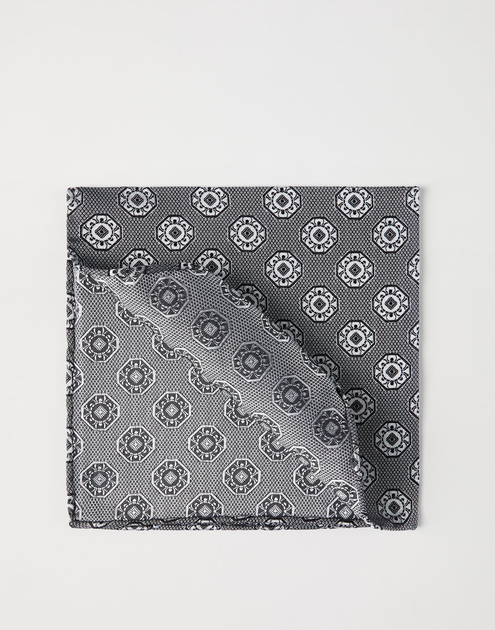 Pocket square with pattern Anthracite Man - Brunello Cucinelli