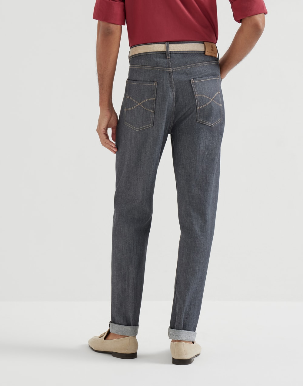 Hose aus Komfort-Denim Mittelgrau Herren - Brunello Cucinelli