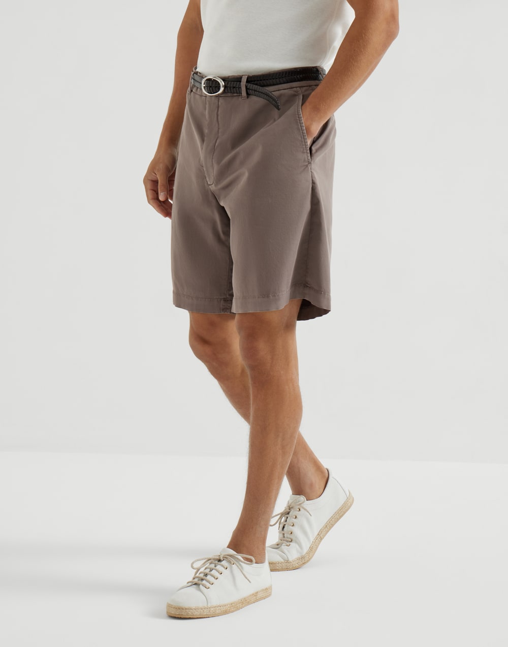 Stückgefärbte Bermuda Haselnuss Herren - Brunello Cucinelli