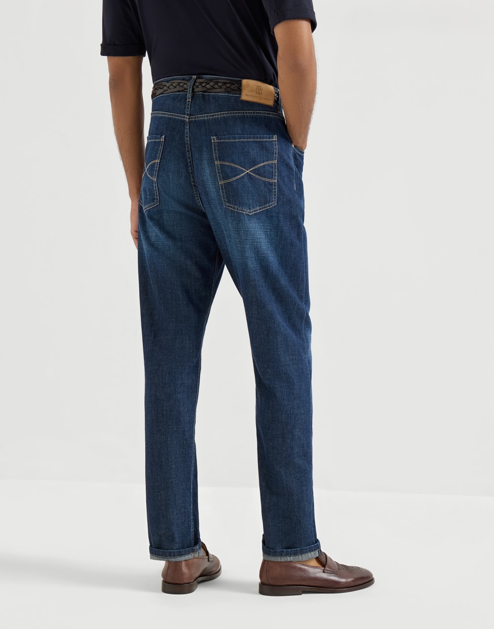 Pantalon cinq poches coupe Iconic Denim Foncé Homme - Brunello Cucinelli