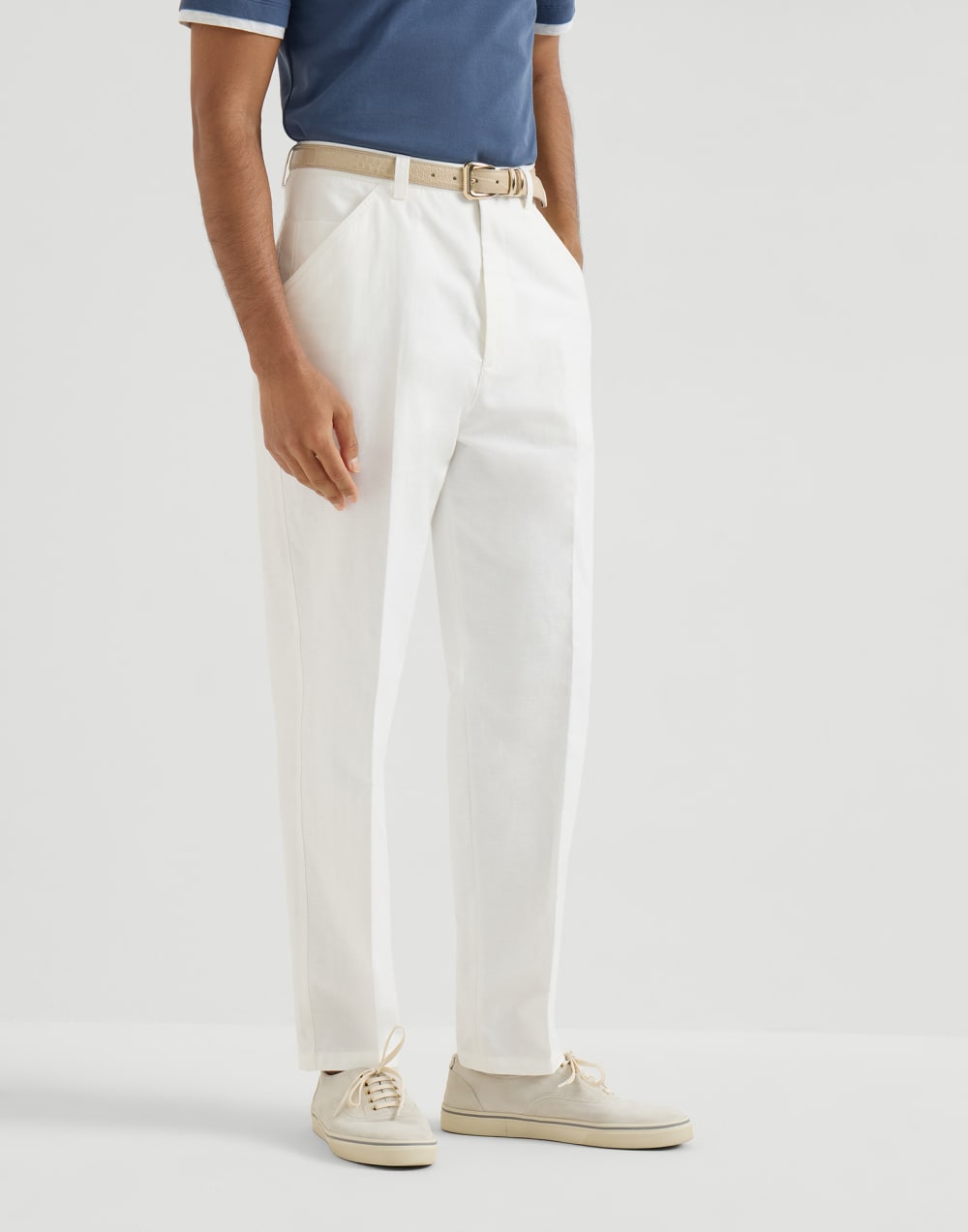 Hose aus Panama Schneeweiß Herren - Brunello Cucinelli