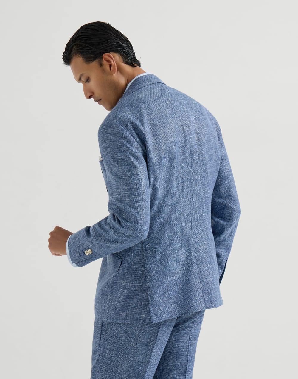 Dekonstruiertes Sakko in Panamabindung Jeansblau Herren - Brunello Cucinelli