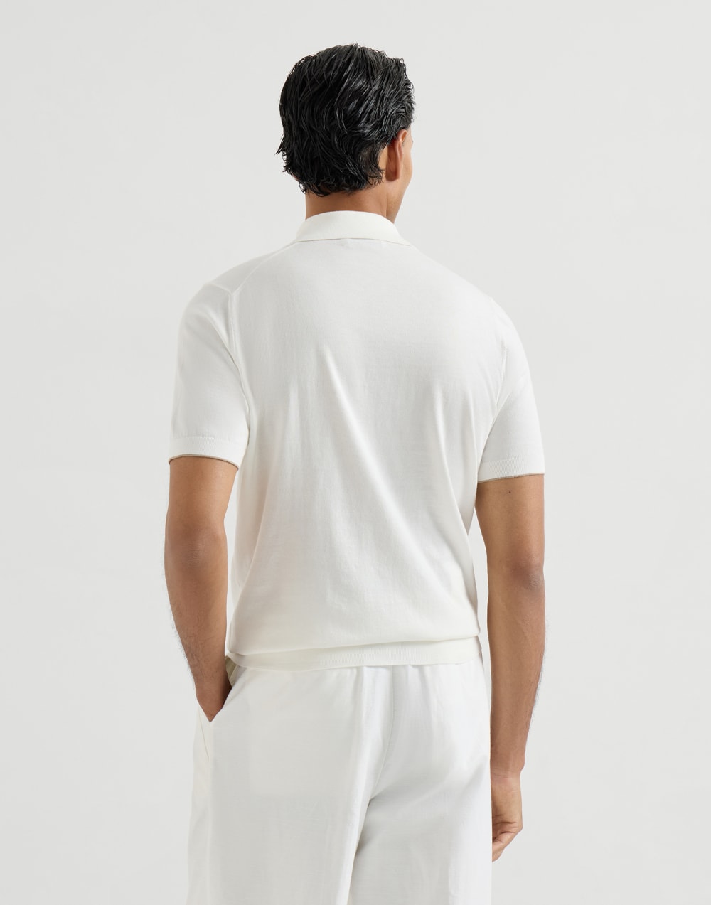 Lightweight knit Polo Panama Man - Brunello Cucinelli