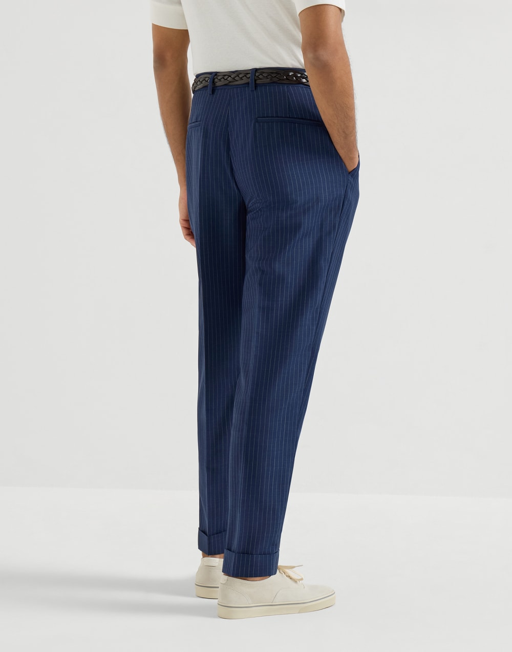 Chalk stripe trousers Blue Man - Brunello Cucinelli