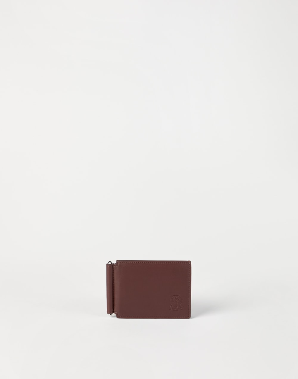 Calfskin money clip wallet Brown Man - Brunello Cucinelli