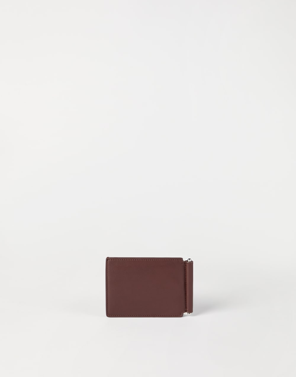 Calfskin money clip wallet Brown Man - Brunello Cucinelli