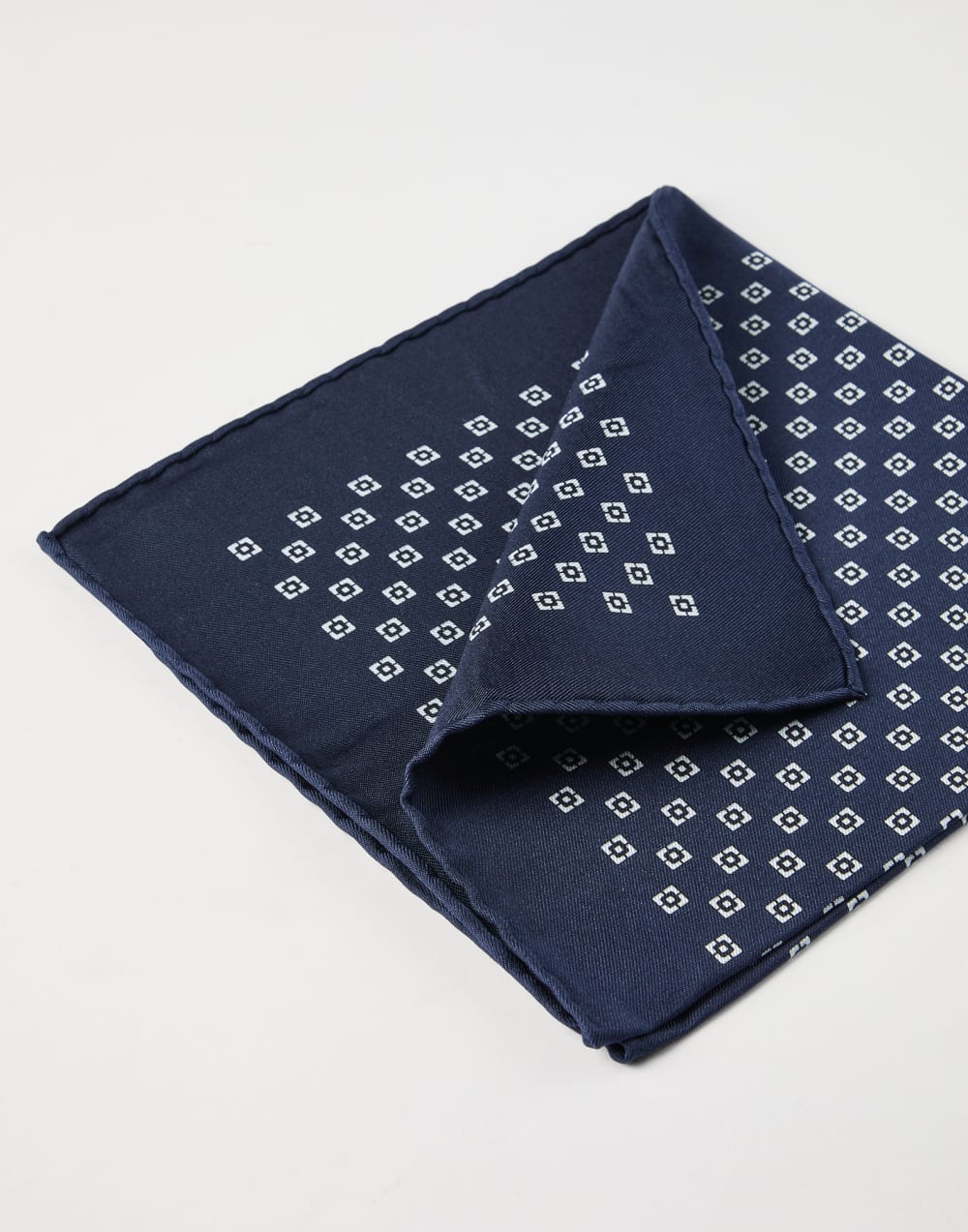 Silk pocket square Navy Blue Man - Brunello Cucinelli