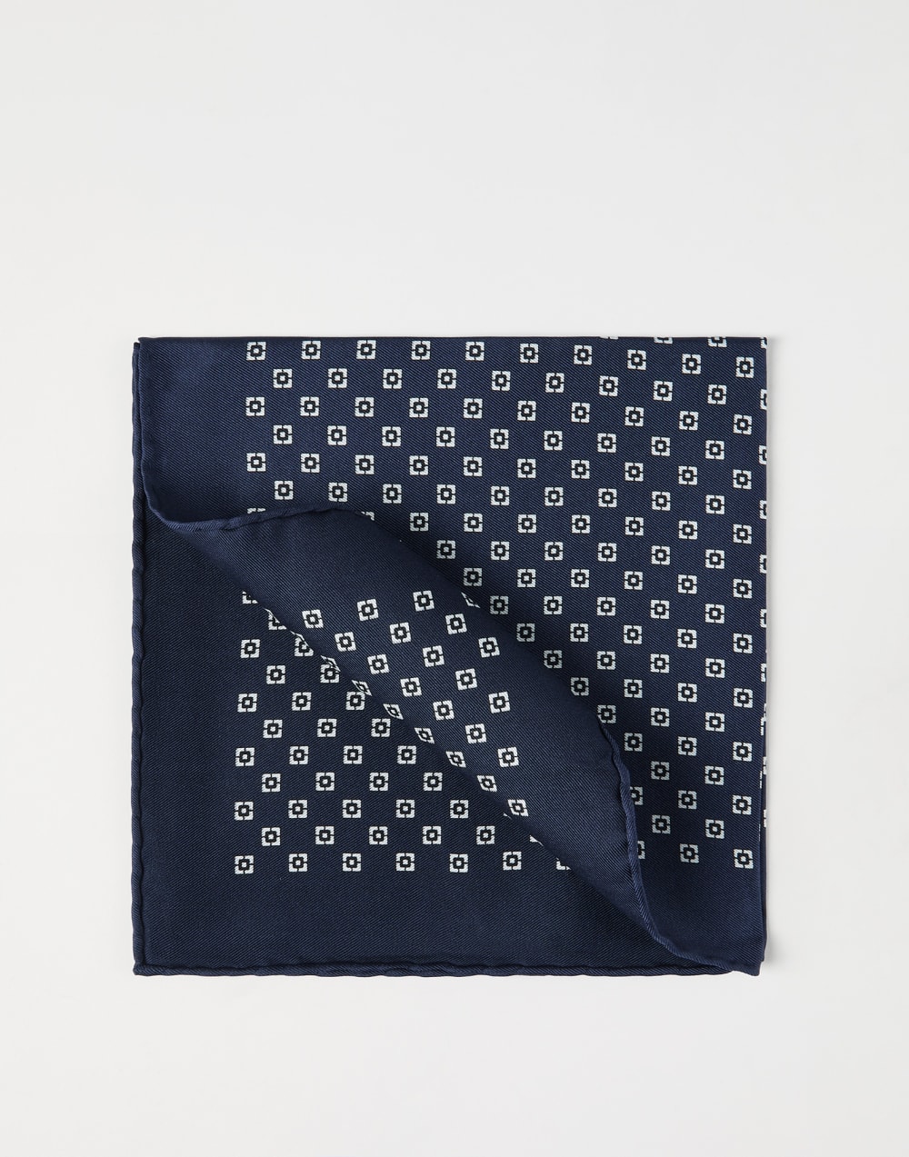 Silk pocket square Navy Blue Man - Brunello Cucinelli