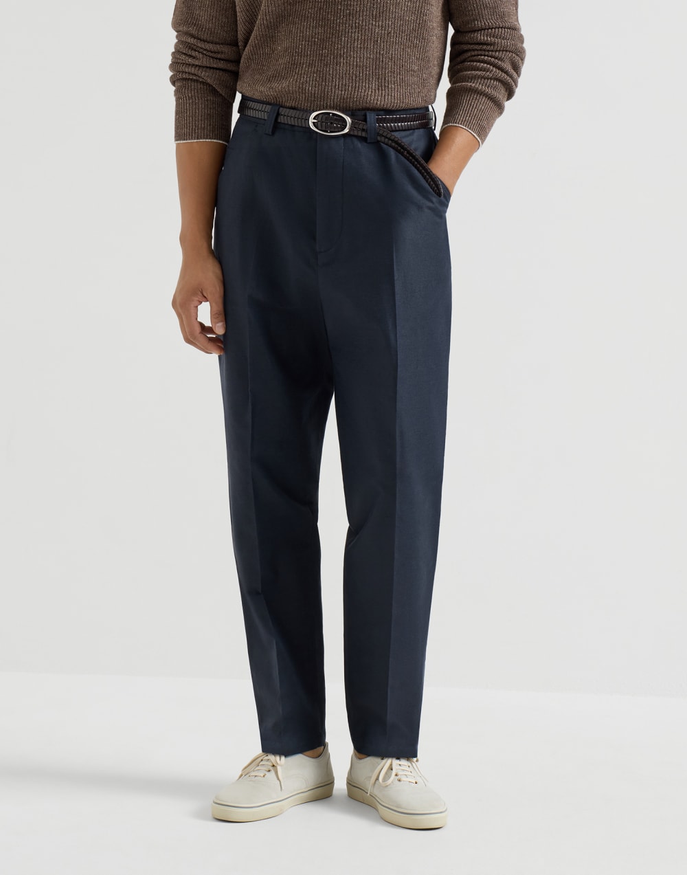 Hose aus Panama Navy-Blau Herren - Brunello Cucinelli