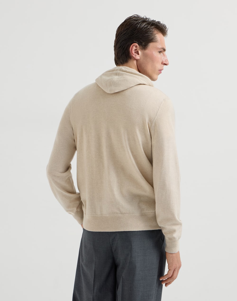 Cashmere sweatshirt-style cardigan Sand Man - Brunello Cucinelli