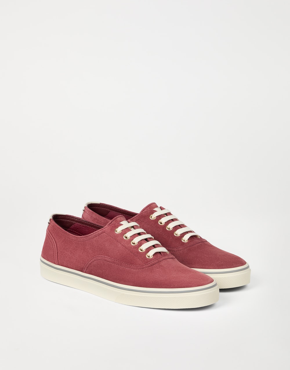 Reversed calfskin sneakers Red Man - Brunello Cucinelli