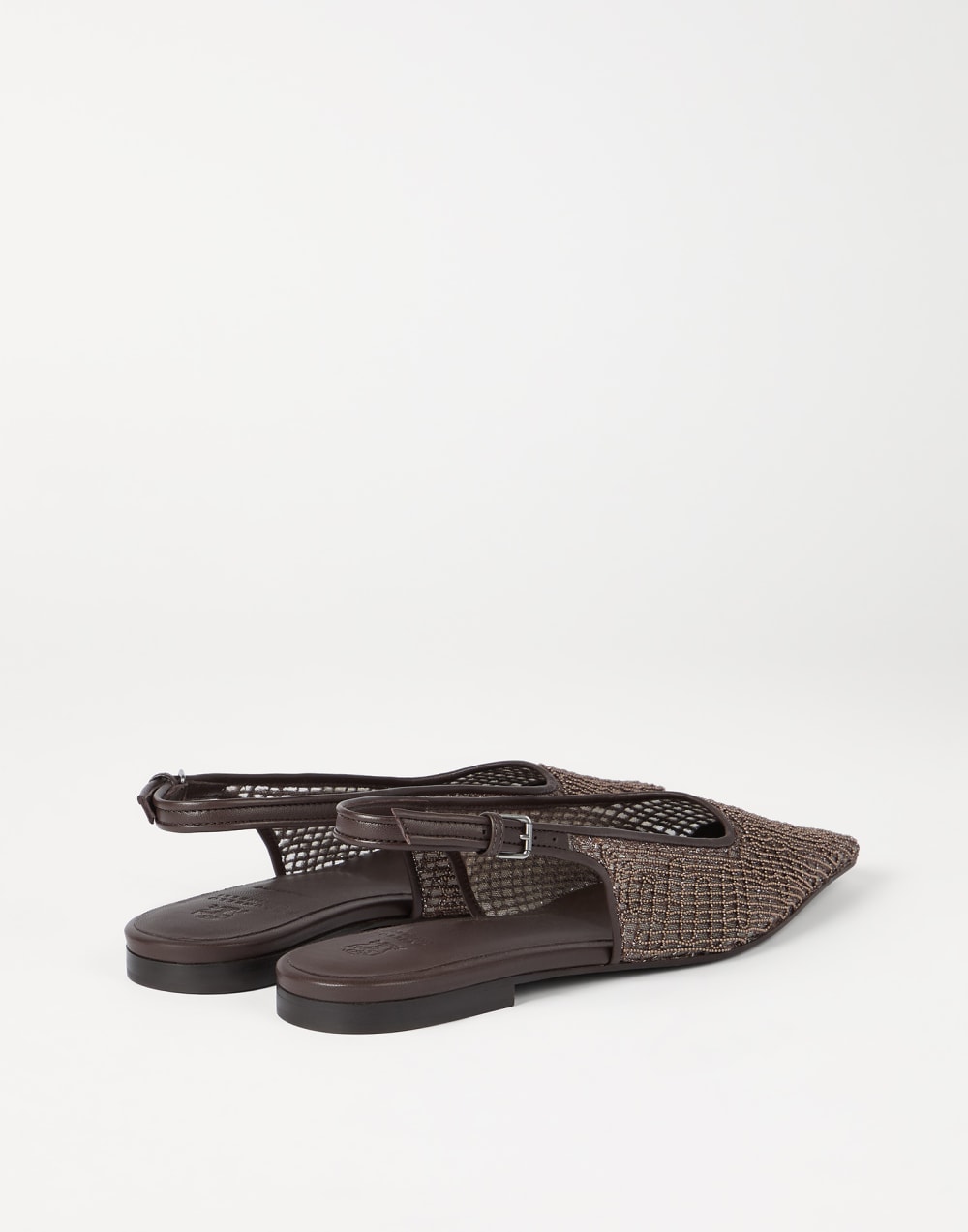 Leather slingback flats Brown Woman - Brunello Cucinelli