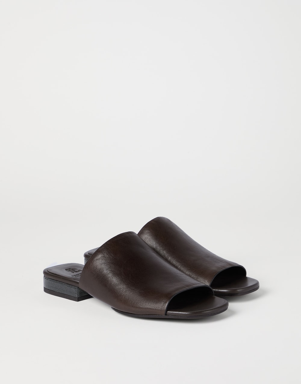 Riding calfskin mules Cocoa Woman - Brunello Cucinelli