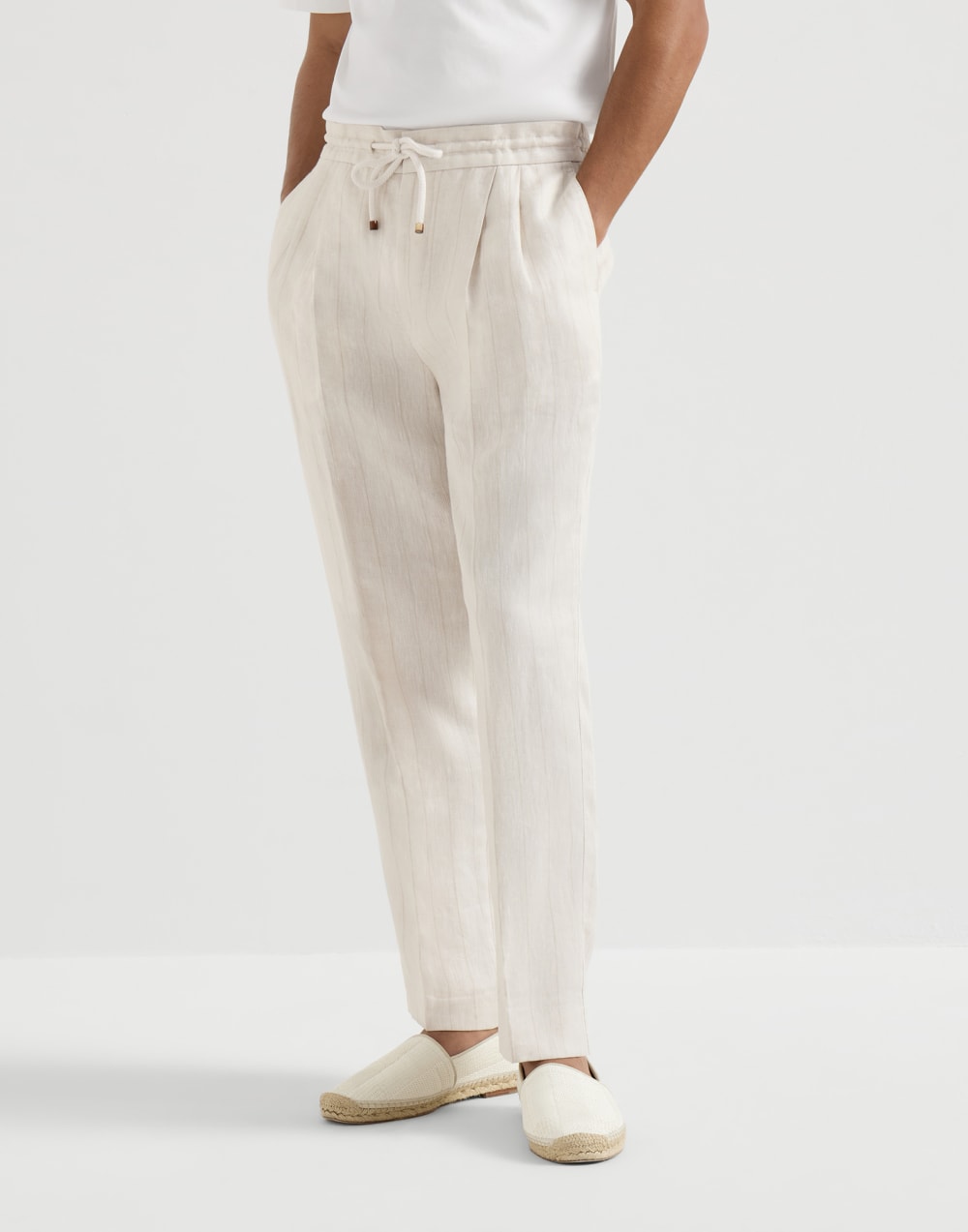 Chalk stripe chevron trousers Shell Man - Brunello Cucinelli